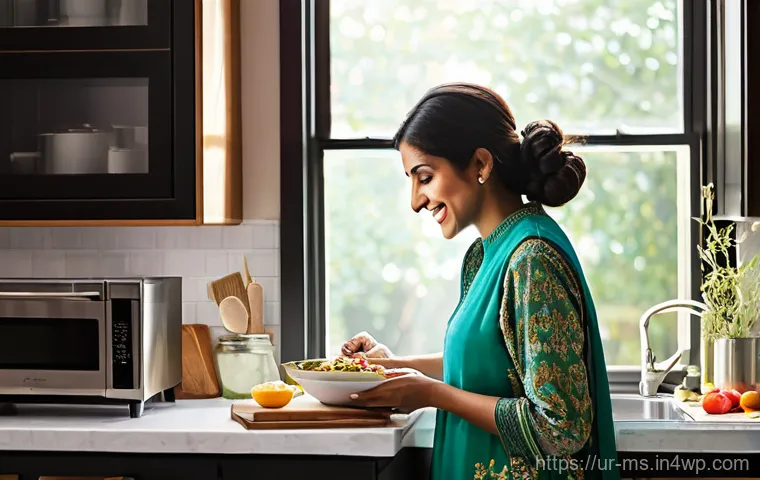 과학적 발견의 의미와 중요성 - **Prompt: "A serene and modern Pakistani kitchen scene during the morning. A woman in her late 30s, ...