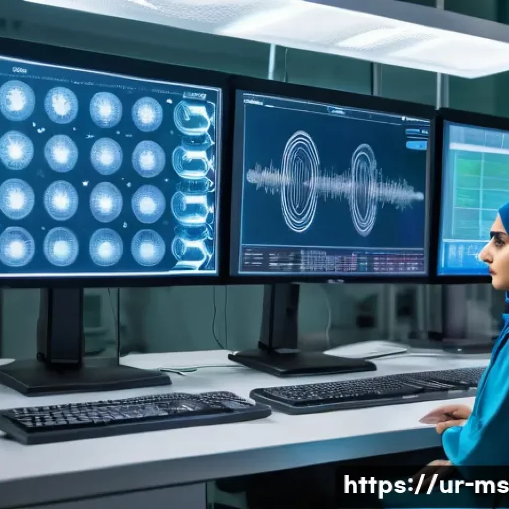 과학적 발견의 시기별 발전 분석 - A modern scientific laboratory scene in Pakistan, featuring advanced automated machines analyzing ge...
