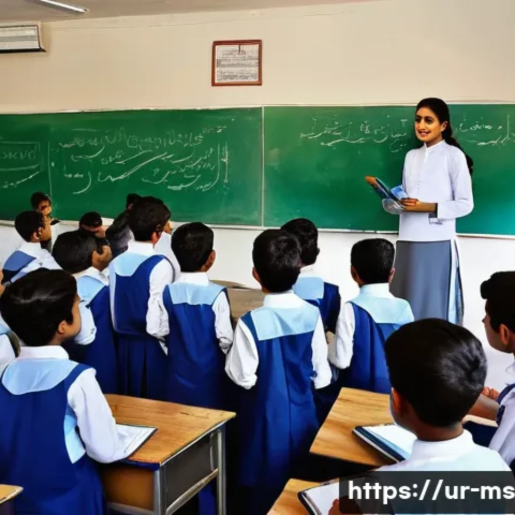 과학적 발견이 인류에게 남긴 유산 - A detailed and vibrant classroom scene in a modern Pakistani school where diverse students engage en...