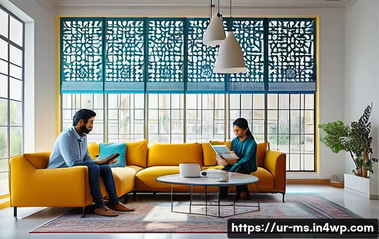 과학적 발견의 사회적 가치 - A modern Pakistani family home interior showcasing a smart home system in use: a middle-aged man adj...