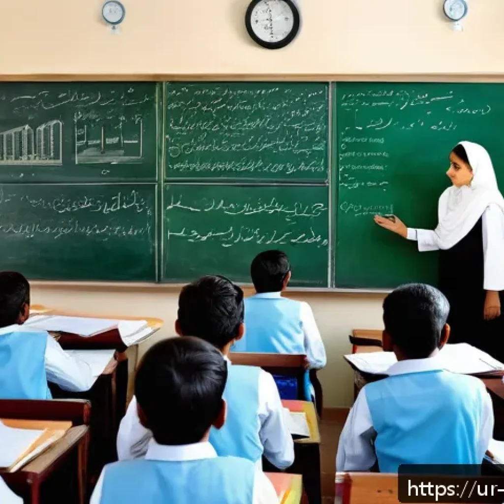과학적 발견에 대한 비판적 시각 - A detailed and culturally rich scene of a Pakistani science classroom where a diverse group of stude...