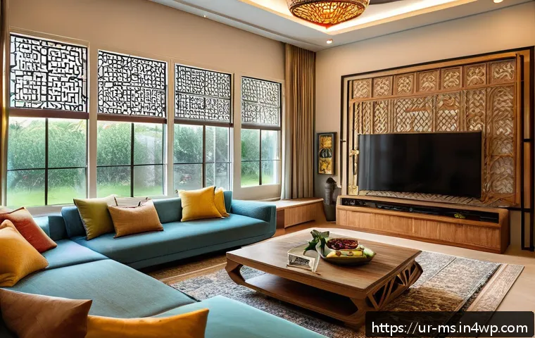 과학적 발견과 그 적용 분야 - A cozy modern living room in a contemporary Pakistani home, featuring smart home devices visibly int...